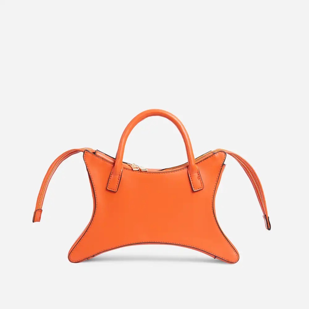 Faux leather orange bag
